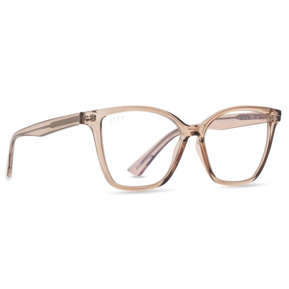 DIFF Leah Bluelight Glasses Vintage Crystal Frames Blue Light Technology Lenses - Picture 2 of 5